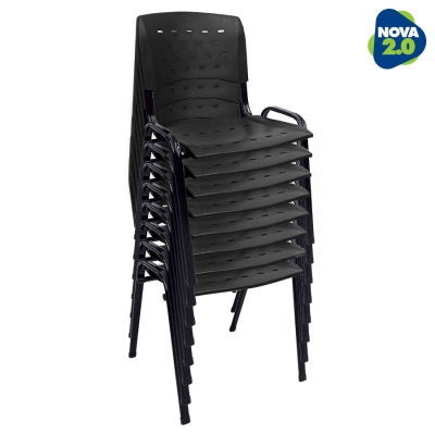 Kit 8 Cadeiras WP Flex Polipropileno Preta