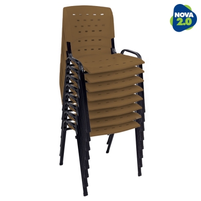 Kit 8 Cadeiras WP Flex Polipropileno Marrom