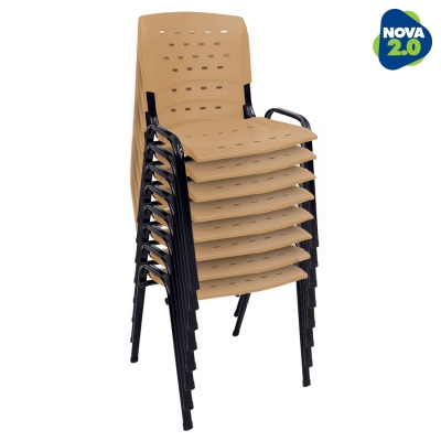 Kit 8 Cadeiras WP Flex Polipropileno Bege