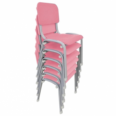Kit 6 Cadeiras WP Kids Polipropileno Rosa