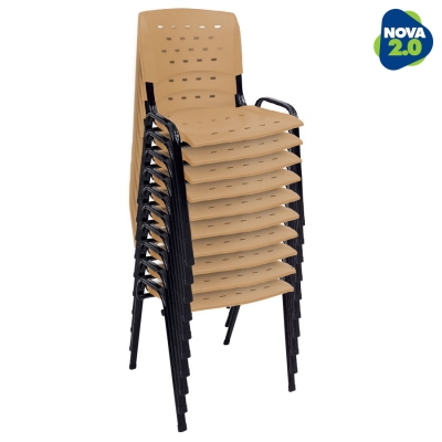 Kit 10 Cadeiras WP Flex Polipropileno Bege
