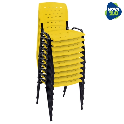 Kit 10 Cadeiras WP Flex Polipropileno Amarela