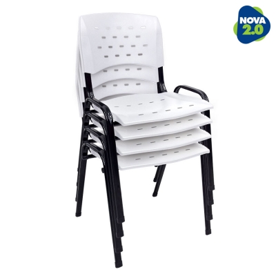Kit 4 Cadeiras WP Flex Polipropileno Branca