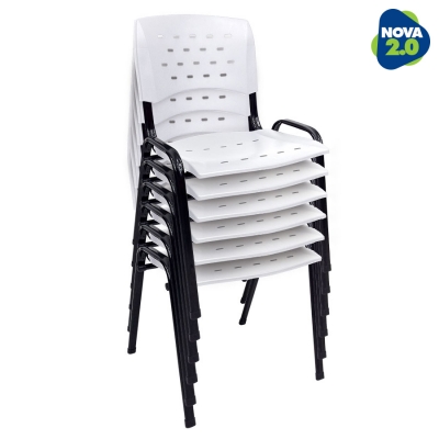 Kit 6 Cadeiras WP Flex Polipropileno Branca