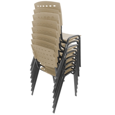 Kit 8 Cadeiras WP Flex Polipropileno Bege