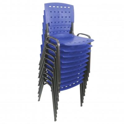 Kit 10 Cadeiras WP Flex Polipropileno Azul