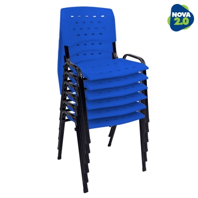 Kit 6 Cadeiras WP Flex Polipropileno Azul