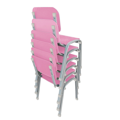 Kit 6 Cadeiras WP Kids Polipropileno Rosa