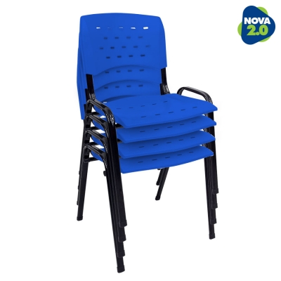 Kit 4 Cadeiras WP Flex Polipropileno Azul