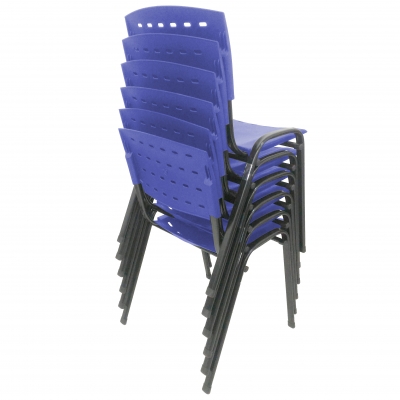 Kit 6 Cadeiras WP Flex Polipropileno Azul