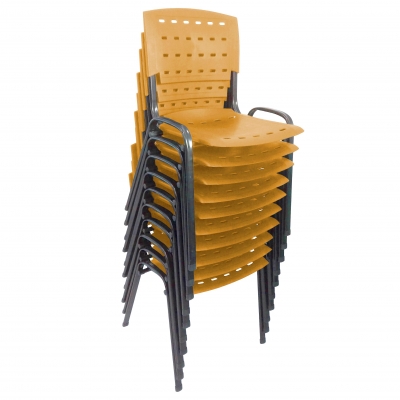 Kit 10 Cadeiras WP Flex Polipropileno Laranja