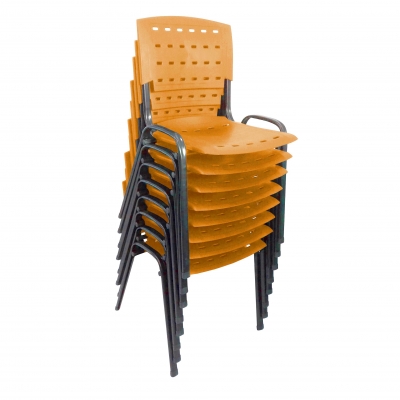 Kit 8 Cadeiras WP Flex Polipropileno Laranja