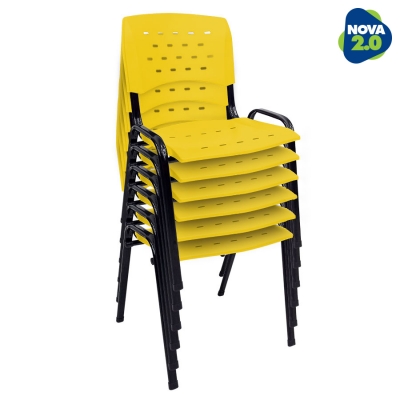 Kit 6 Cadeiras WP Flex Polipropileno Amarela