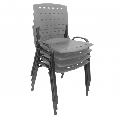 Kit 4 Cadeiras WP Flex Polipropileno Cinza