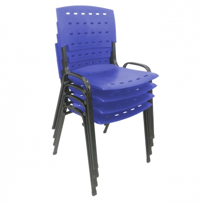 Kit 4 Cadeiras WP Flex Polipropileno Azul