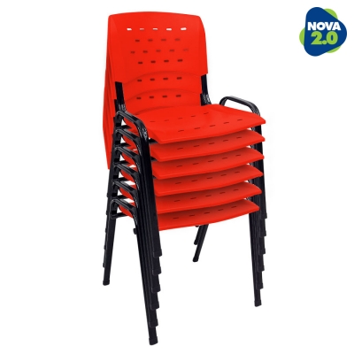 Kit 6 Cadeiras WP Flex Polipropileno Vermelha