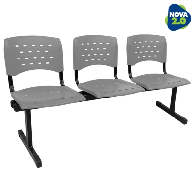 Longarina 3 lugares WP Plus - Cinza