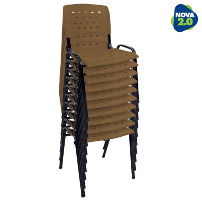 Kit 10 Cadeiras WP Flex Polipropileno Marrom