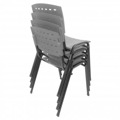 Kit 4 Cadeiras WP Flex Polipropileno Cinza