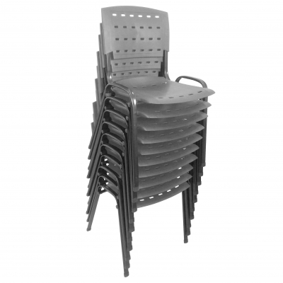 Kit 10 Cadeiras WP Flex Polipropileno Cinza