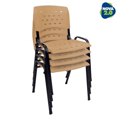 Kit 4 Cadeiras WP Flex Polipropileno Bege