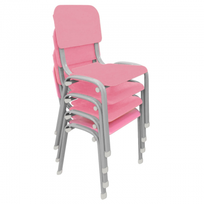 Kit 4 Cadeiras WP Kids Polipropileno Rosa