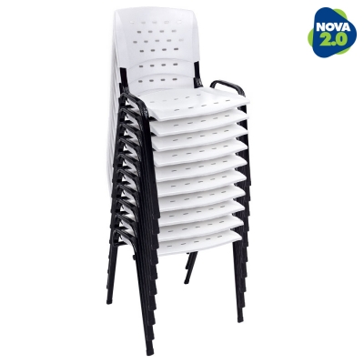 Kit 10 Cadeiras WP Flex Polipropileno Branca