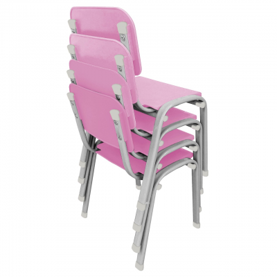 Kit 4 Cadeiras WP Kids Polipropileno Rosa