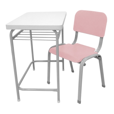 Carteira Escolar Infantil com Cadeira Rosa Pastel