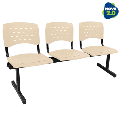 Longarina 3 lugares WP Plus - Bege