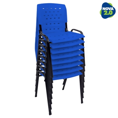 Kit 8 Cadeiras WP Flex Polipropileno Azul