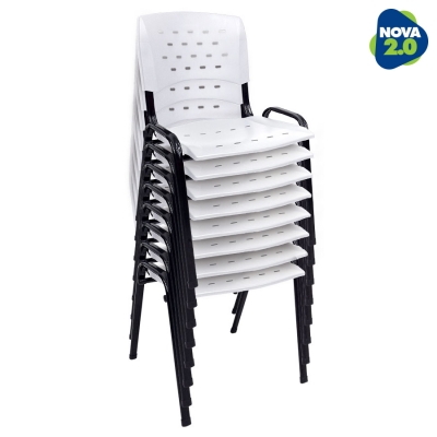 Kit 8 Cadeiras WP Flex Polipropileno Branca