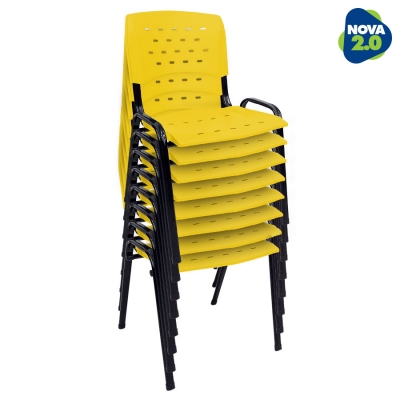 Kit 8 Cadeiras WP Flex Polipropileno Amarela