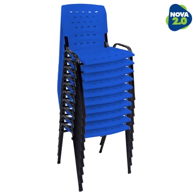 Kit 10 Cadeiras WP Flex Polipropileno Azul