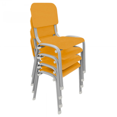 Kit 4 Cadeiras WP Kids Polipropileno Laranja