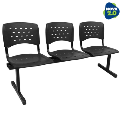 Longarina 3 lugares WP Plus - Preta