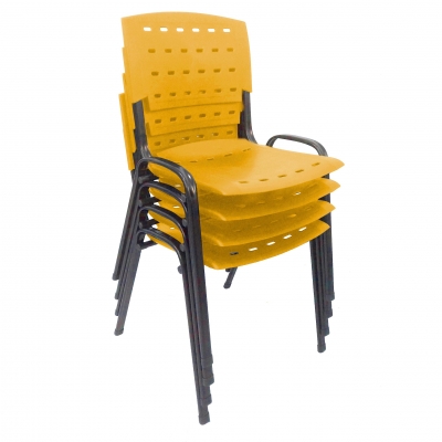 Kit 4 Cadeiras WP Flex Polipropileno Laranja