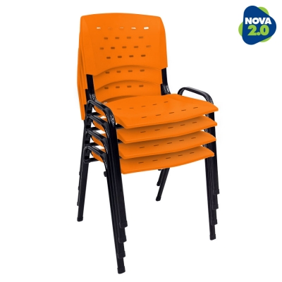 Kit 4 Cadeiras WP Flex Polipropileno Laranja