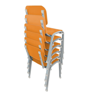 Kit 6 Cadeiras WP Kids Polipropileno Laranja