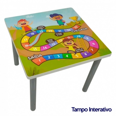 Mesa Adesivada com 4 Cadeiras WP Kids Azul Pastel